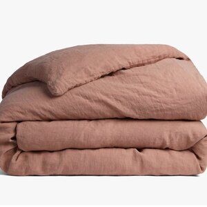 Linen Duvet Cover in Clay; Full/Queen